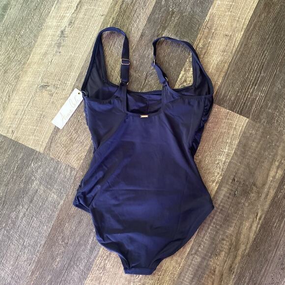 Anne Cole squareneck Shirred One Piece swimsuit - Picture 3 of 8